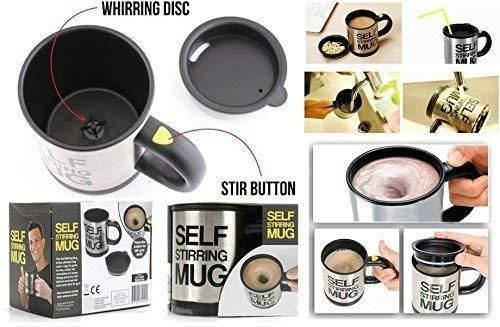Automatic Self-Stirring Coffee Mug with Lid - Electric Mixing Cup for Tea, Coffee & Protein Shakes (400ml)